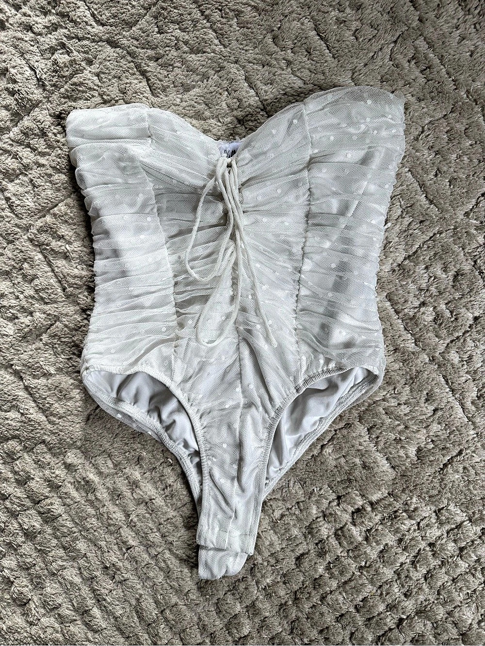 Princess Polly Lace-Up White Bodysuit Size XS Like New